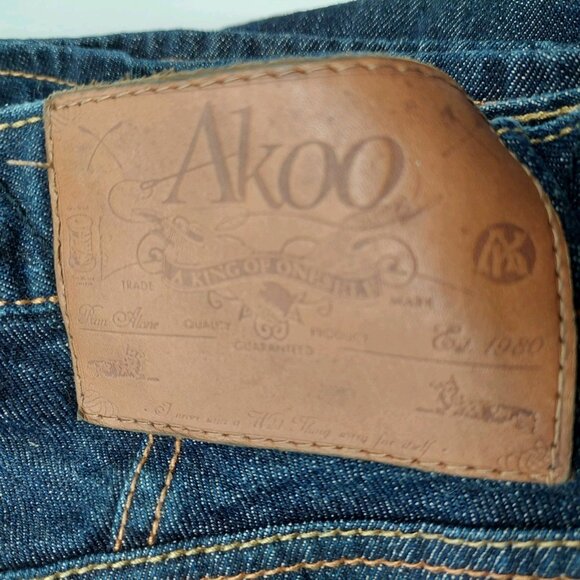 AKOO Denim Jeans Size 44 Hip Hop Street Rapper Y2K Grunge 90 Wide Leg READ - Picture 12 of 12